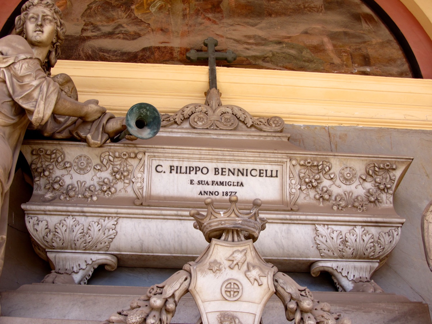 Sarcofago con iscrizione C. Filippo Bennicelli e sua famiglia anno 1877